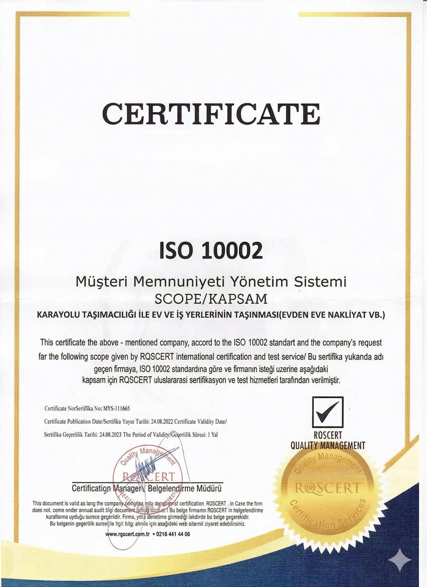 Horoz sertifikası 3